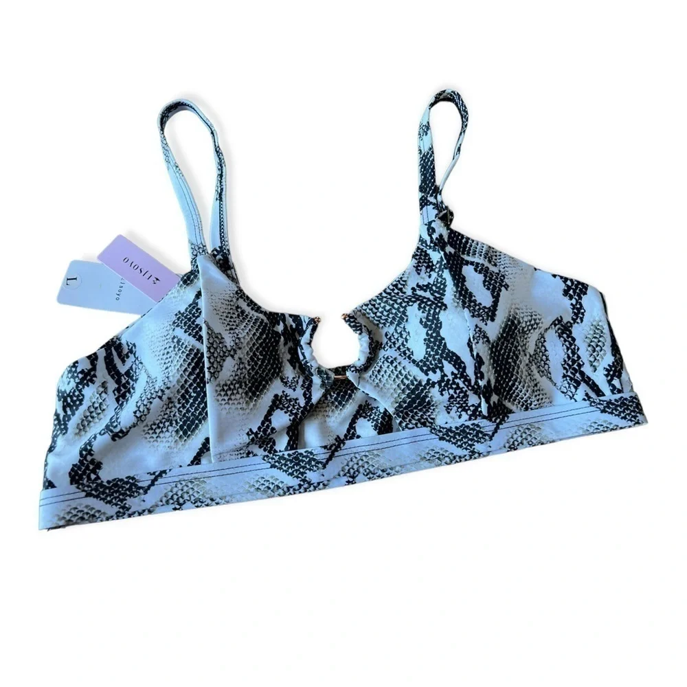 NWT Snakeskin Print High Waisted Bikini By Ejsoyo, Large